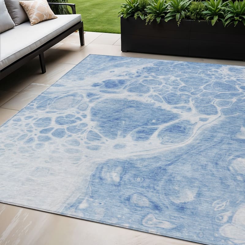 HomeRoots Nautical Transitional Rectangle Outdoor Rug - 5' X 8'