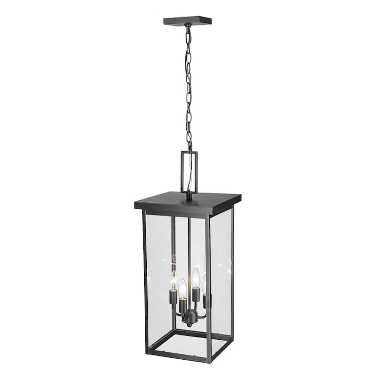 Millennium Lighting Barkeley 1 Light Outdoor Hanging Lantern in Powder Coated Black with ClearGlass Shades
