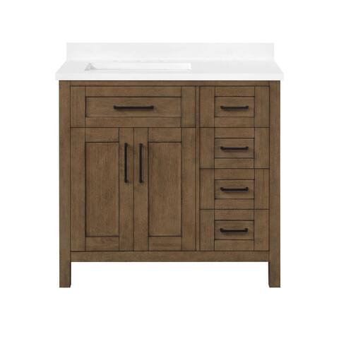 Ove Decors Tahoe 36 in. Single Sink Bathroom Vanity in Almond Latte