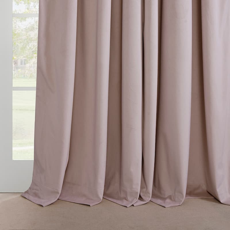Exclusive Fabrics French Pleat Heritage Plush Velvet Room Darkening Curtains For Bedroom & Living Room Curtains (1 Panel)