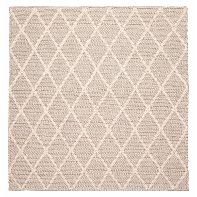ECARPETGALLERY Braid weave Sienna Khaki Wool Rug - 5'10 x 5'10 - Light Khaki - 5'10 x 5'10