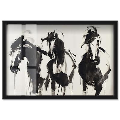 Horses in Ink Shadowbox by Art Remedy