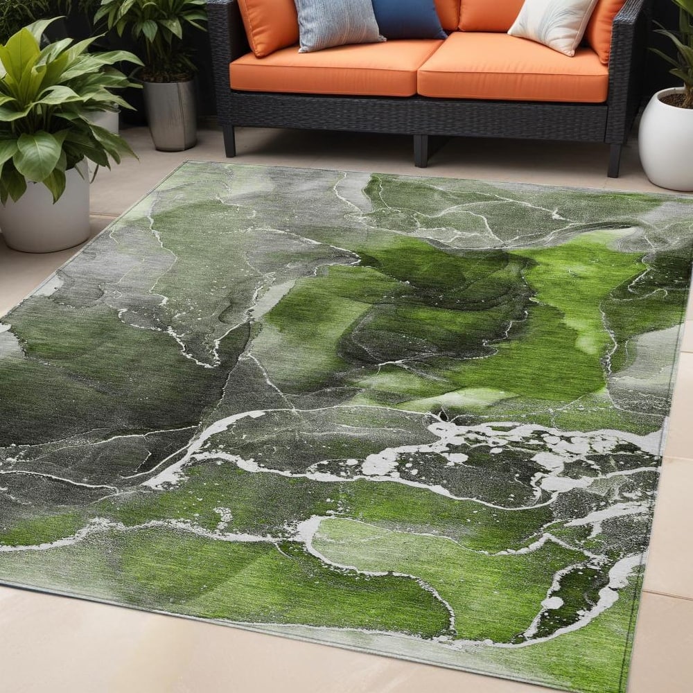 Allus Unique Abstract Weather Resistant Current & Stylish Outdoor Rug