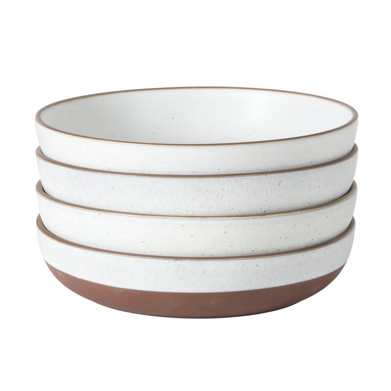 Gibson Elite William Crest 4 Piece Dinner Bowl Set, 8.5" Round Stoneware Reactive Glaze Finish, Large Soup, Pasta & Salad Bowls