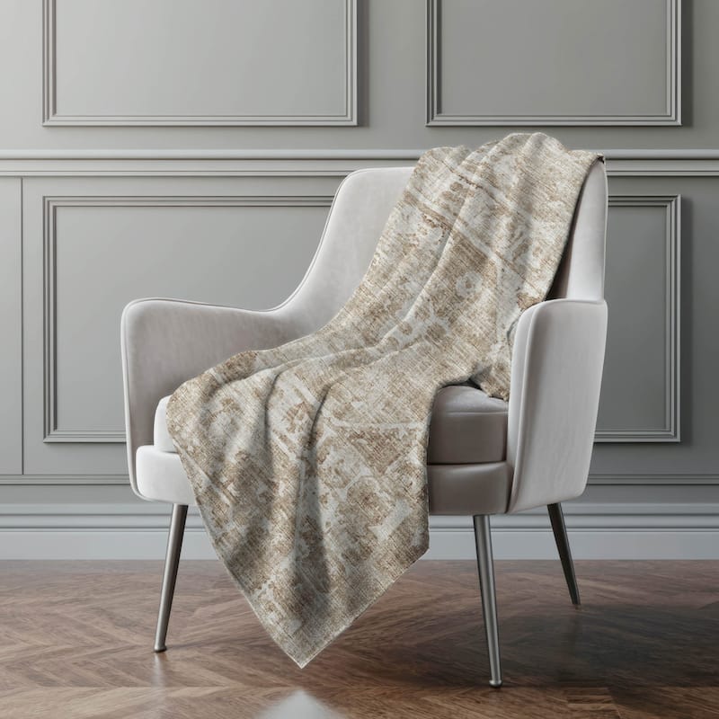 Premium Machine Washable ASB41 Vintage Traditional Sherpa Throw Blanket