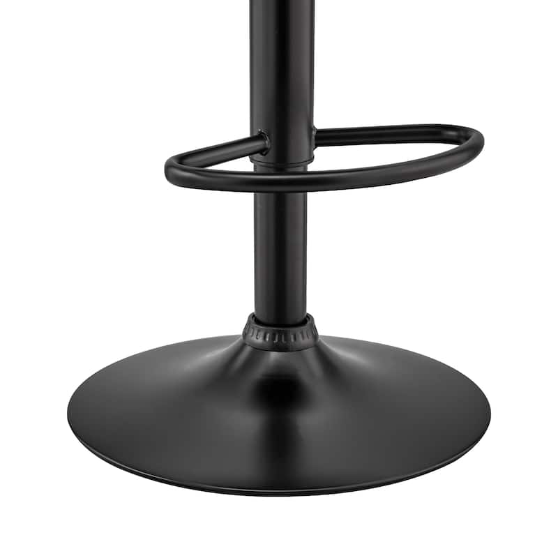 Faux Leather Adjustable Swivel Bar Stool, Walnut and Gray