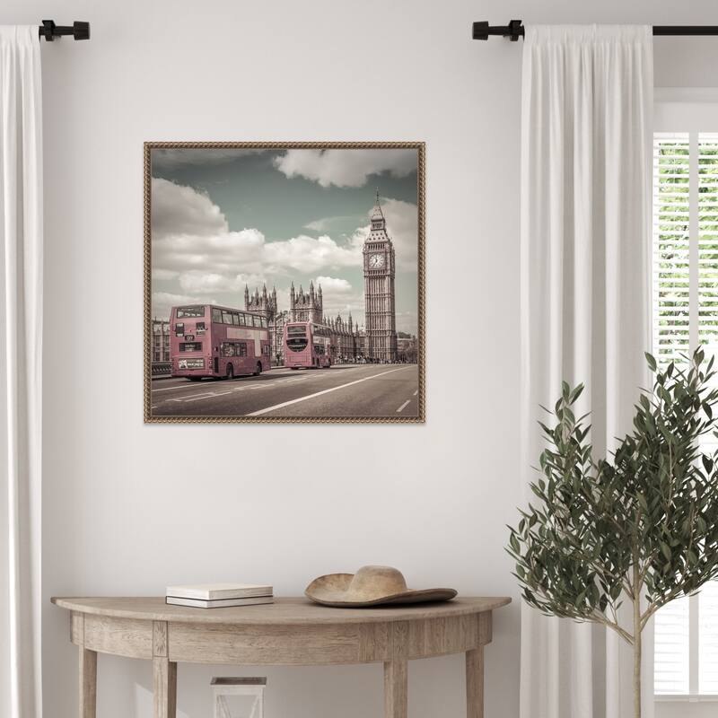 Typical London by Melanie Viola Framed Canvas Wall Art Print