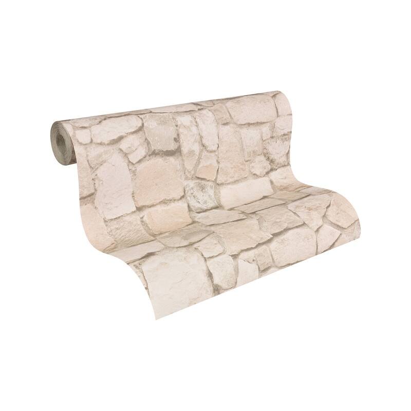 AS Creation Morris Beige Natural Stone Wallpaper - 20.9 x 396 x 0.025