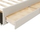 preview thumbnail 13 of 26, Space-saving Upholstered Platform Bed with Trundle and 3 Drawers, Linen Fabric, Twin Size
