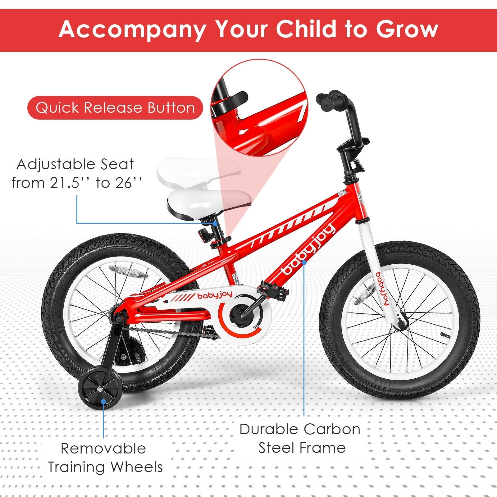 16 Inch Kids Bike Bicycle with Training Wheels for 5 8 Years Old Kids 5 7 Years