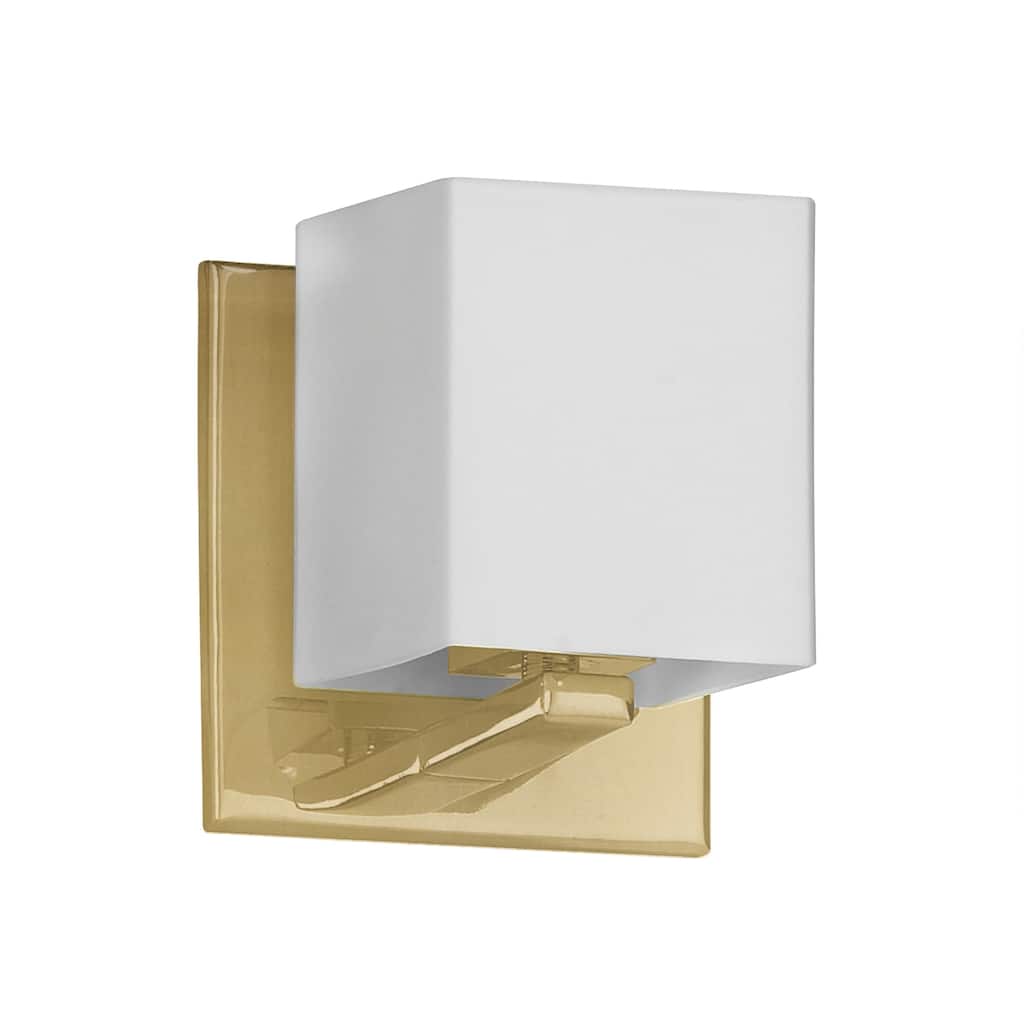 Wall Sconce Lighting 1 Light Brass Wall Lamp with White Glass Shade - 4.5