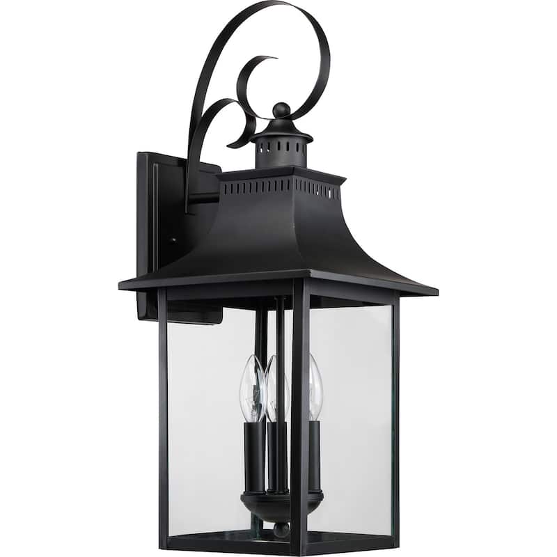Chancellor 3-Light Outdoor Wall Lantern in Mystic Black - Mystic Black