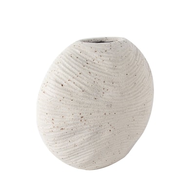 White Speckled Textured Ceramic Vase for Modern Rustic Minimal Decor