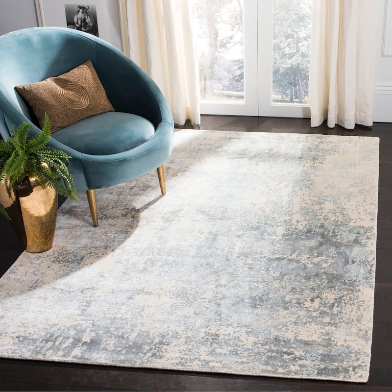 SAFAVIEH Handmade Mirage Gergina Modern Abstract Viscose Rug - 5' x 8' - Aqua