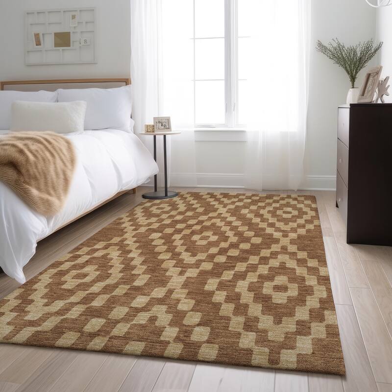 Premium Washable Super Soft Moroccan Modern Mayfield Rug - Paprika - 5' x 7'6"
