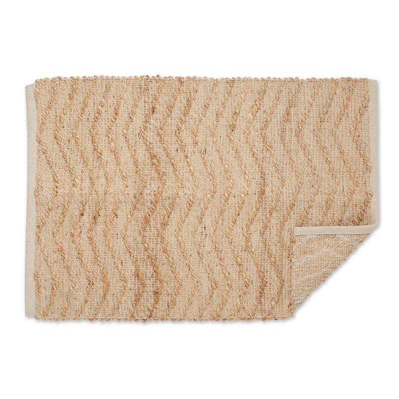 DII Black With Natural Jute Chevron Hand-Loomed Rug - 2' x 3' Oval