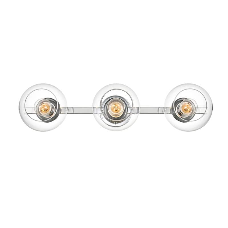 Roger 1 Light Black and Clear Bath Sconce