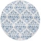 preview thumbnail 14 of 15, SAFAVIEH Brentwood Victorine Traditional Oriental Rug 6'7" Round - Cream/Blue - Round