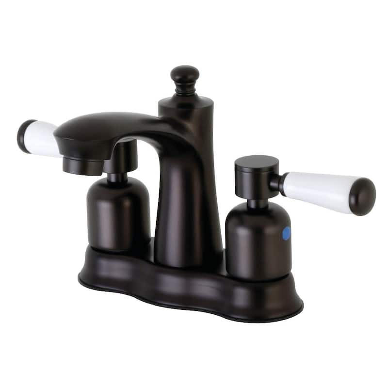 Kingston Brass Paris 1.2 GPM Centerset Bathroom Faucet with Porcelain - Oil Rubbed Bronze