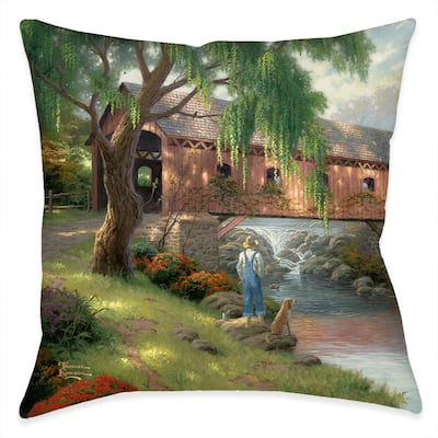 Thomas Kinkade The Old Fishin' Hole Indoor Decorative Pillow by Laural Home