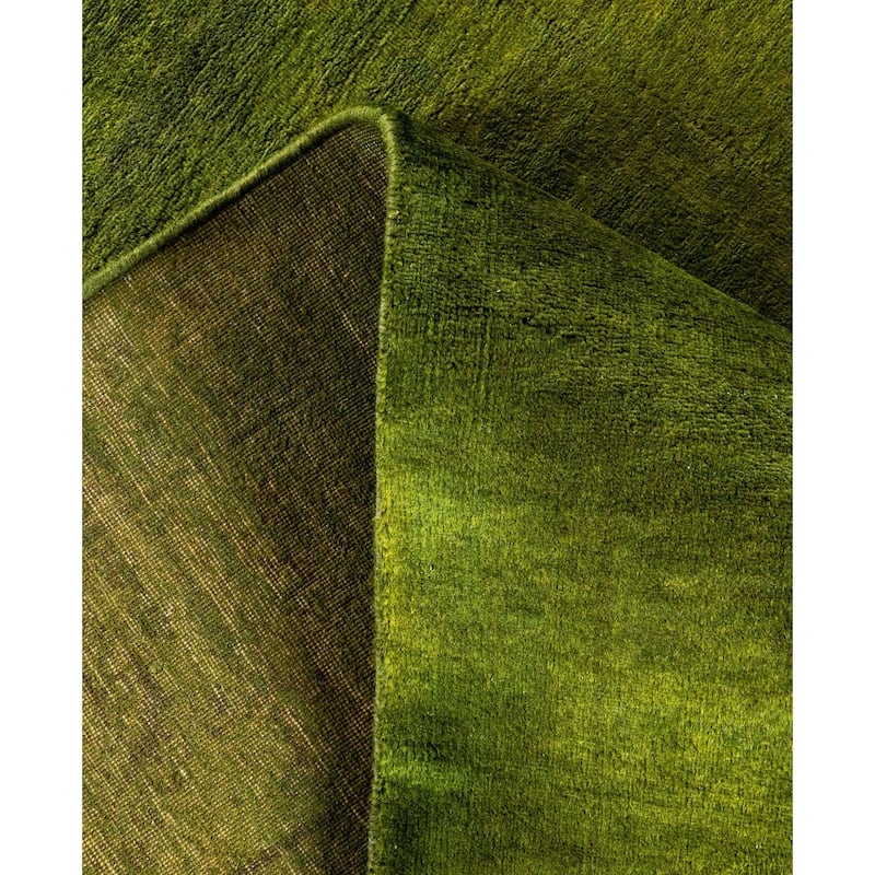 Overdyed One-of-a-Kind Hand-Knotted Area Rug - Green - 6' 3" x 9' 1"
