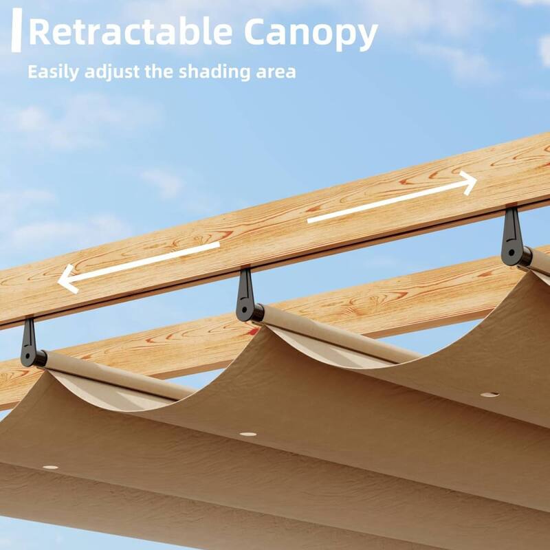 10x10 Ft Patio Outdoor Faux Wood Pergola and Gazebos for Backyard Garden Porch