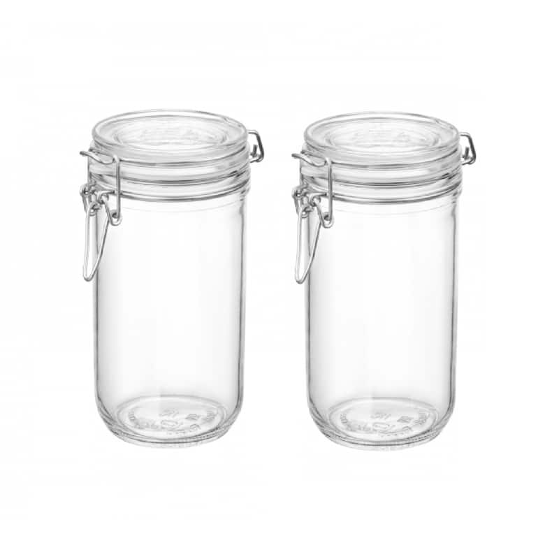 Bormioli Rocco Set of 2 Fido Cylinder Jars - 25.25 oz
