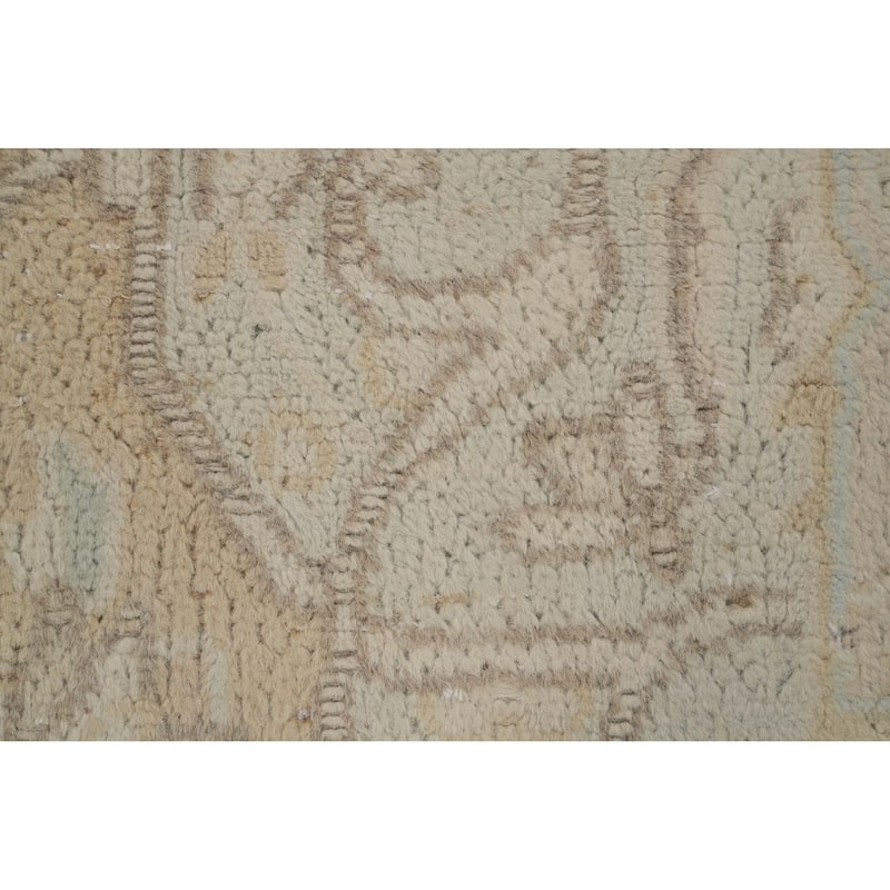 Hand Knotted Oriental 100% Wool Carpet Traditional Floral Beige & Ivories Kerman Area Rug - 14' 4'' X 9' 6''