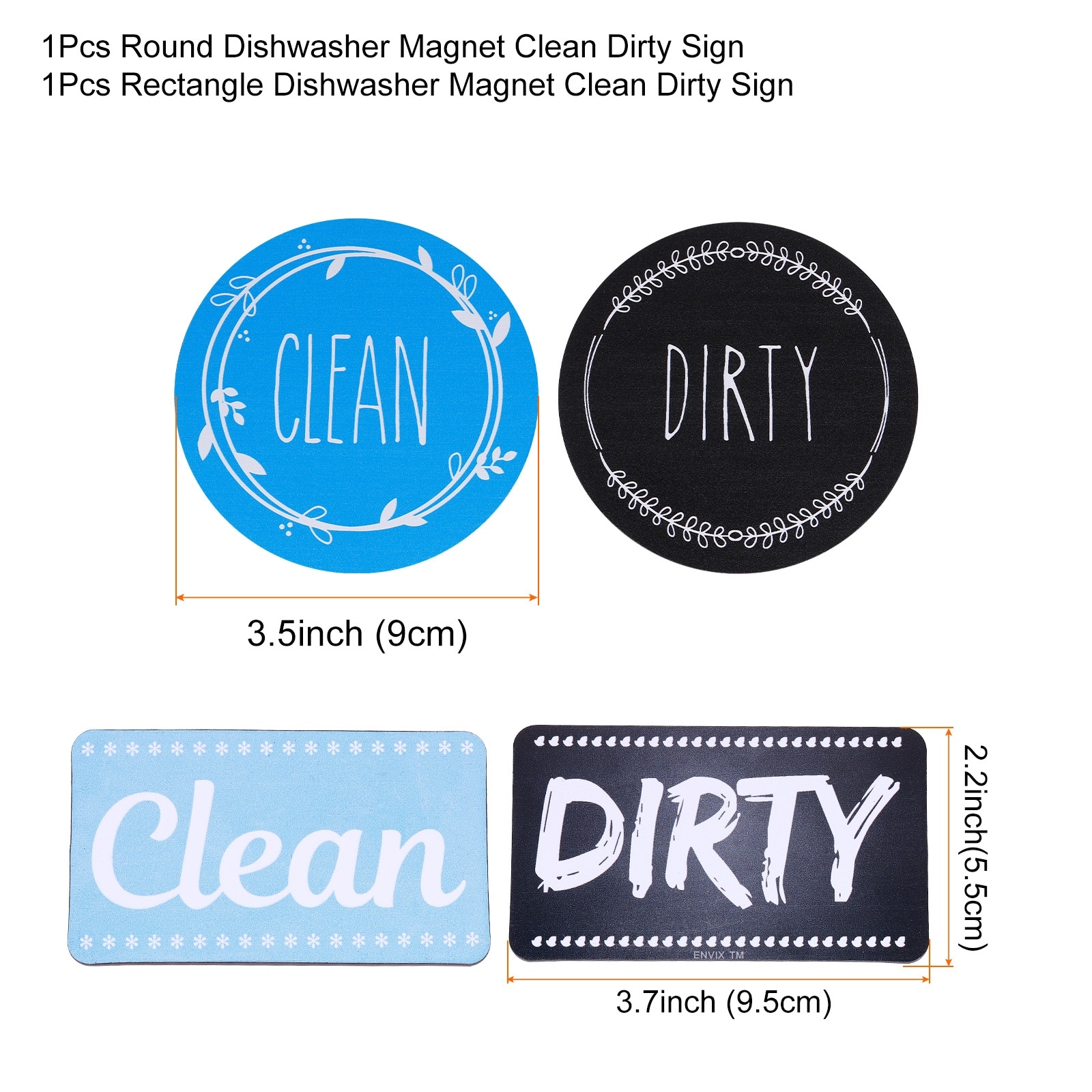 Double Sided Clean or Dirty Dishwasher Magnet Indicator Sign (3.5 x 2  Inches)