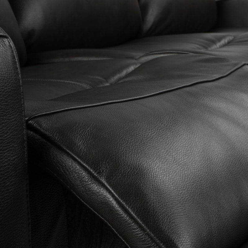 URlivingroom Top Grain Leather Power Reclining Loveseat with Console Storage, USB Charge Port - 79.5"W*39.25D*40.5"H