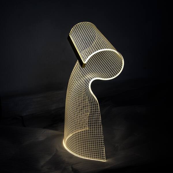 slide 9 of 12, Irregular Acrylic Lamp Floor Lamp 23.6in - White