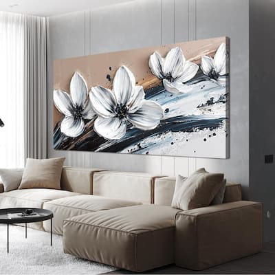 Black and White Wall Art Prints Floral Wall Art Decor Artwork