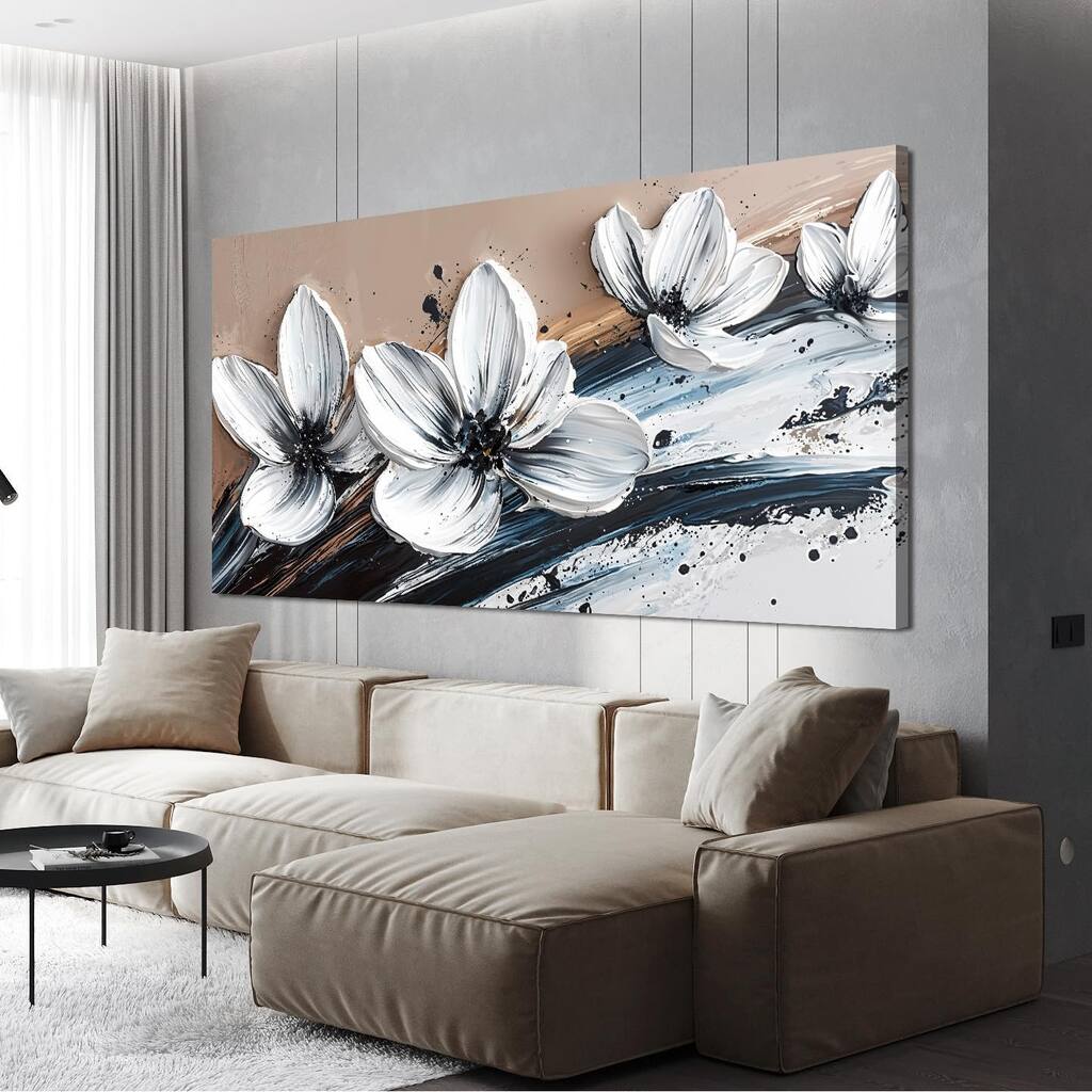 Black and White Wall Art Prints Floral Wall Art Decor Artwork