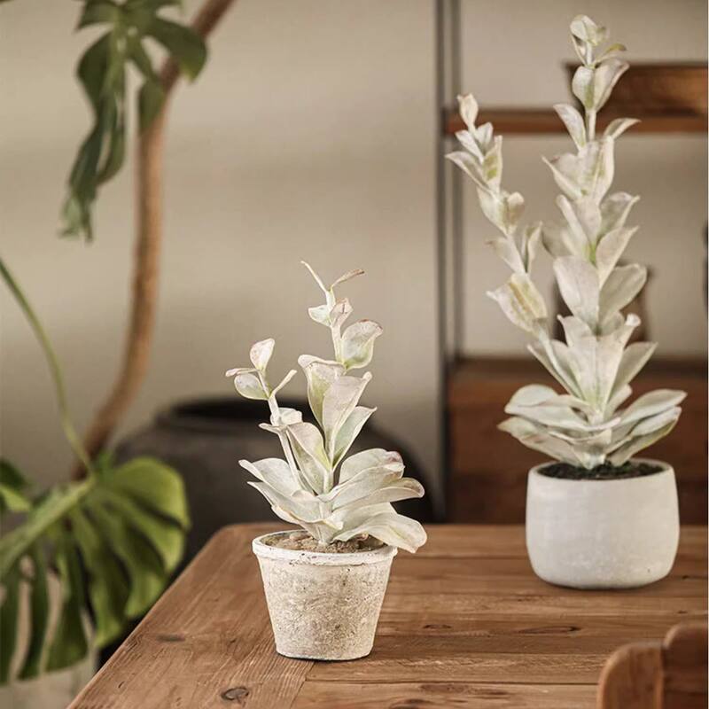 RusticReach Realistic Green Plant in Ceramic Pot