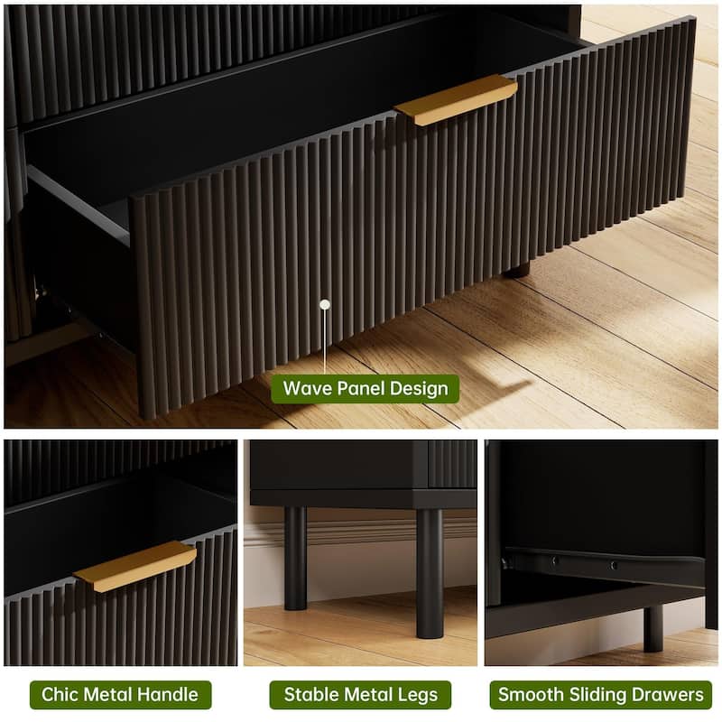 55'' Wide Chest of Drawers, 6 Drawer, with Anti-Tipping Device
