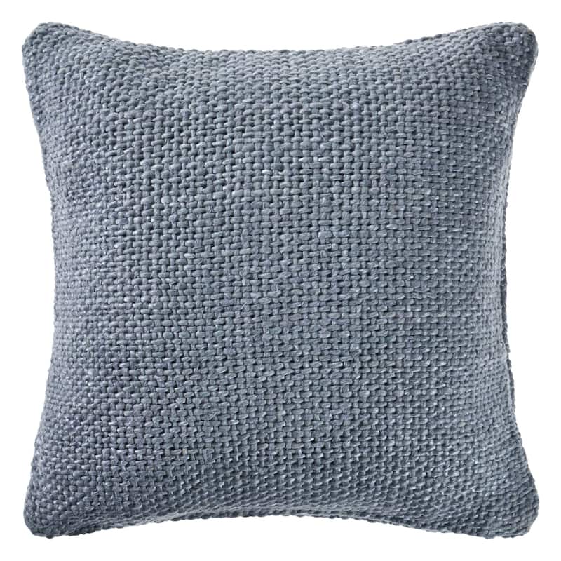 20" Frost Blue Woven Square Throw Pillow
