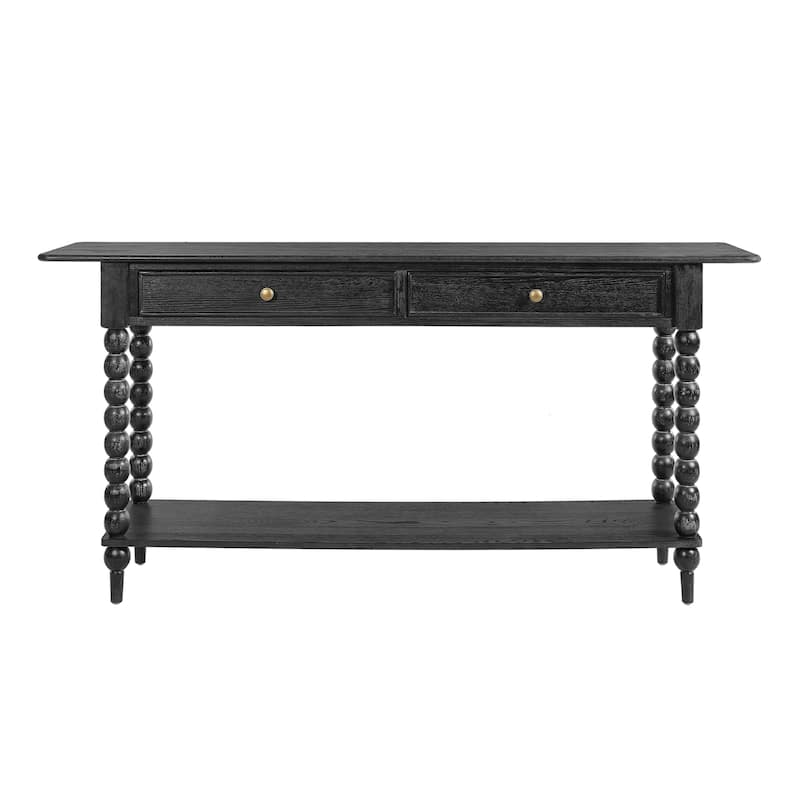 Christopher Knight Home - Duvall Retro Wood Console Table with Artistic Column Details