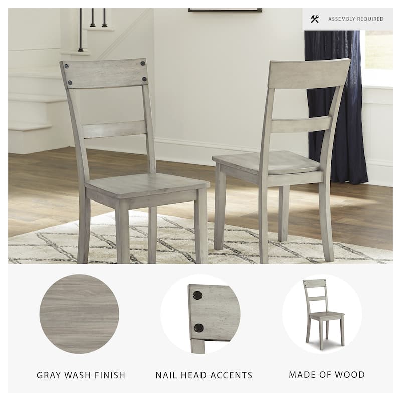 Loratti Rustic Grey Wash Dining Room Chair (Set of 2)