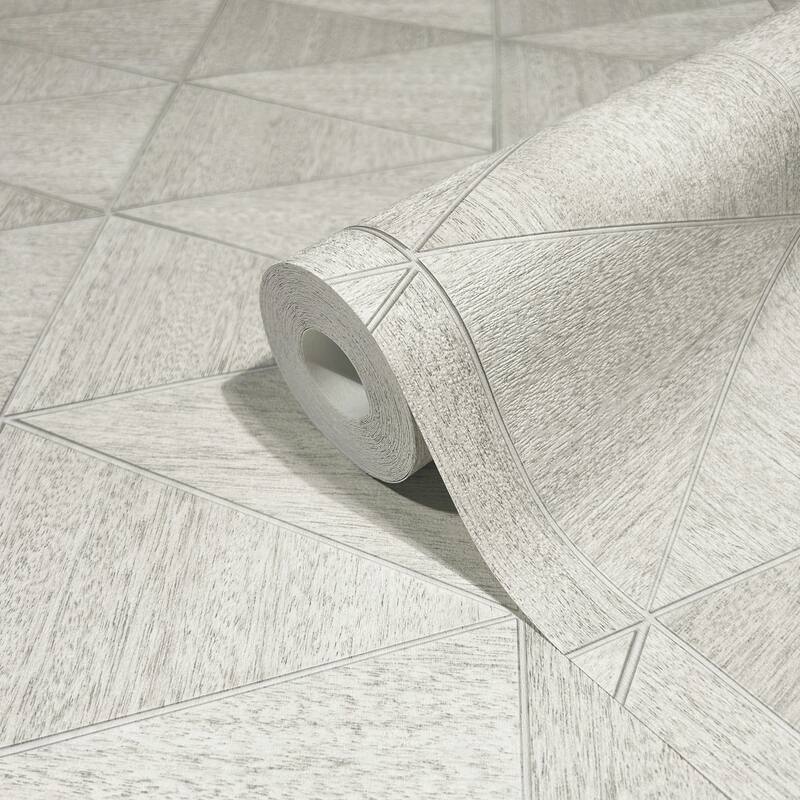 Galerie Wallcoverings Woods and Wicker Collection Triangular Wood Tile Matte Finish Vinyl on Non-woven Wallpaper Roll