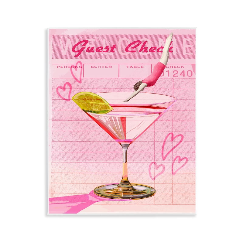 Stupell Diver into Cocktail Guest Check Wall Plaque Art Design By Lil' Rue - 11 x 14