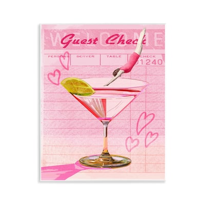 Stupell Diver into Cocktail Guest Check Wall Plaque Art Design By Lil' Rue