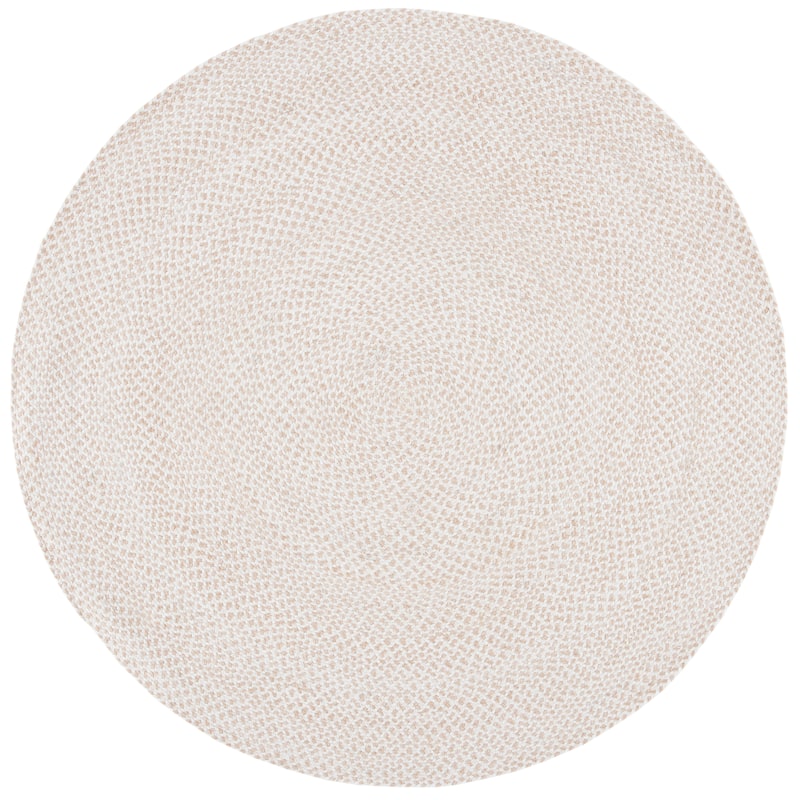 SAFAVIEH, Handmade Handmade Insa Country Geometric Polyester Rug - 7' Round - Ivory/Beige