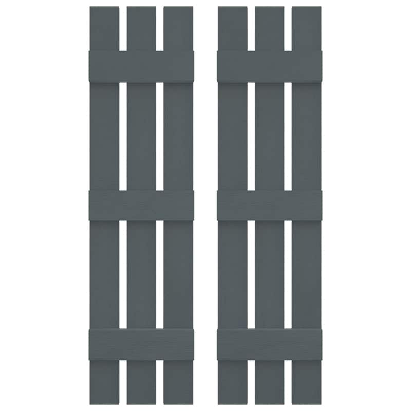 Builders Edge, Standard Three Board Spaced, Board-n-Batten Shutters, Includes Matching Installation Spikes (Per Pair)