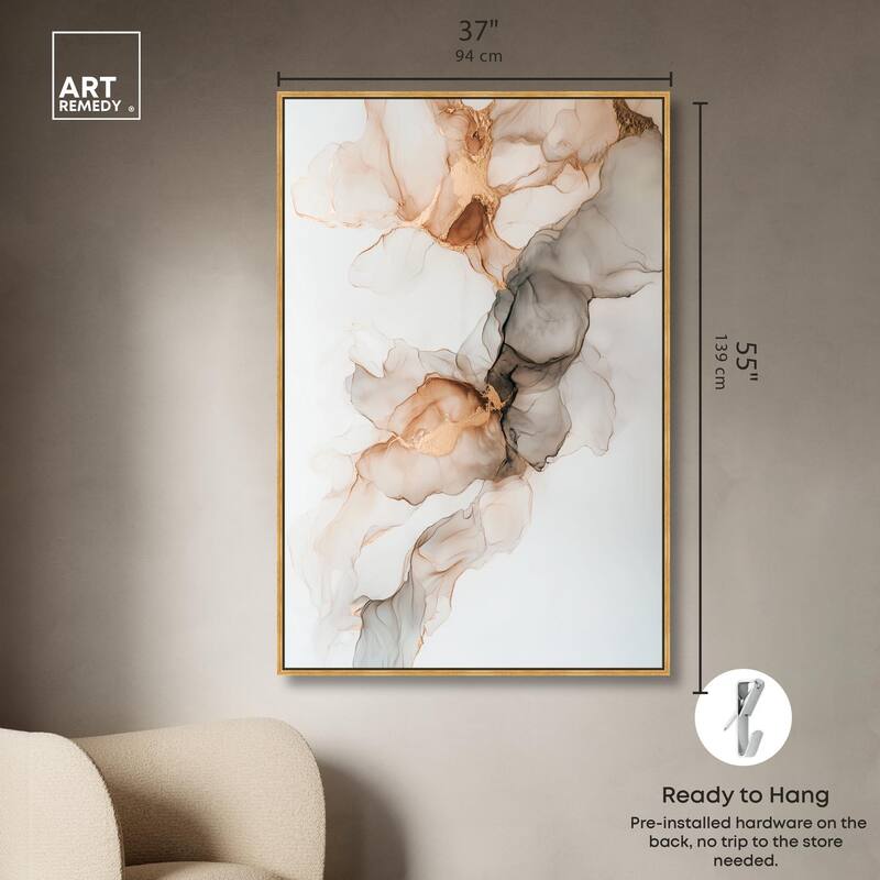 Smoky Gold Drift Canvas by Art Remedy