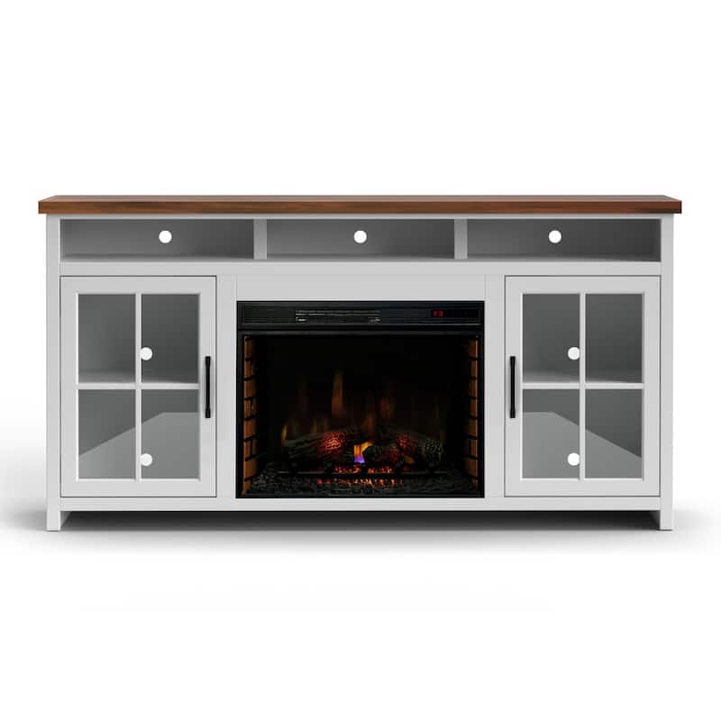 Bridgevine Home 74 inch Fireplace TV Stand Console for TVs up to 85 inches