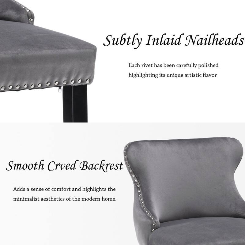 Upholstered Wing Back Bar Stools (Set of 6)