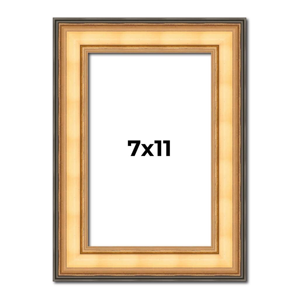 7x11 Frame Gold Plein Aire Solid Wood Picture Frame Width 2 Inches |