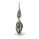 preview thumbnail 3 of 6, Multi Colored Glass Swirl Abstract Decorative Sculpture with Clear Base