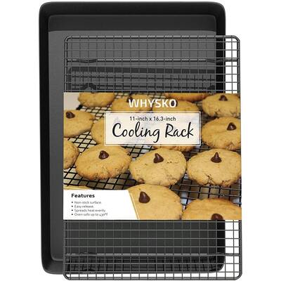 Baking Sheet with Cooling Rack Set, Non Stick Bakeware, Large Half Sheet Pan 12.75 x 17.75 with Oven Safe Cooling Rack
