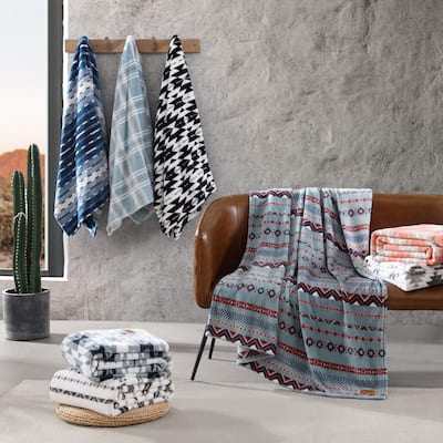 Wrangler Printed Ultra Soft Plush Fleece Throw Blanket.